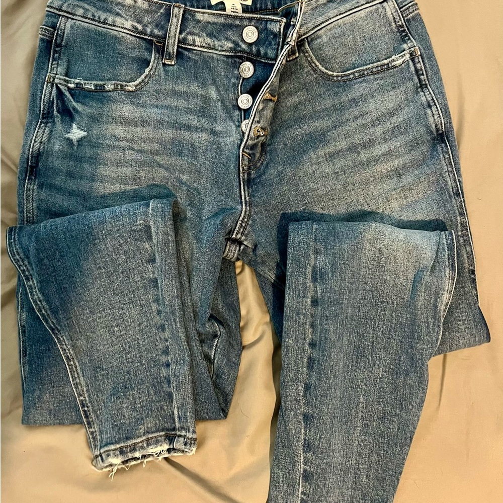 Maurices High Rise Distressed Blue Jeans